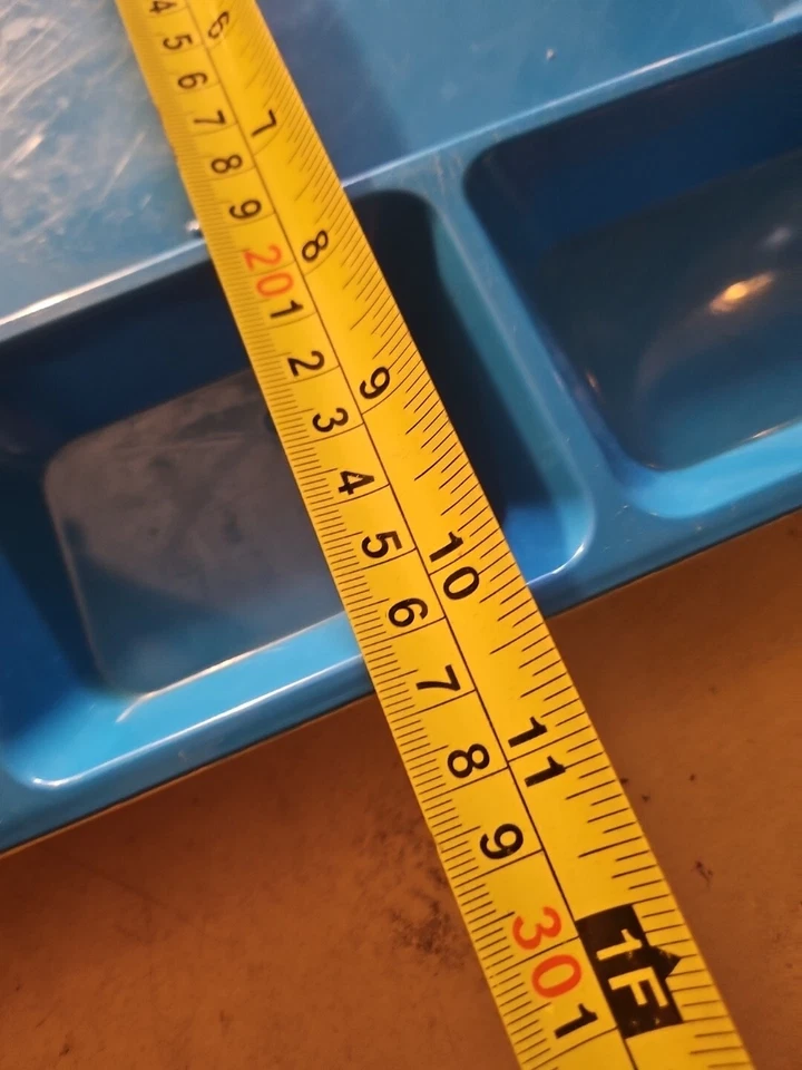 Lot of 3 Plastic 5 Compartment Snack Lunch Trays 10" X 10" Orange Blue Yellow - Image 4 of 4