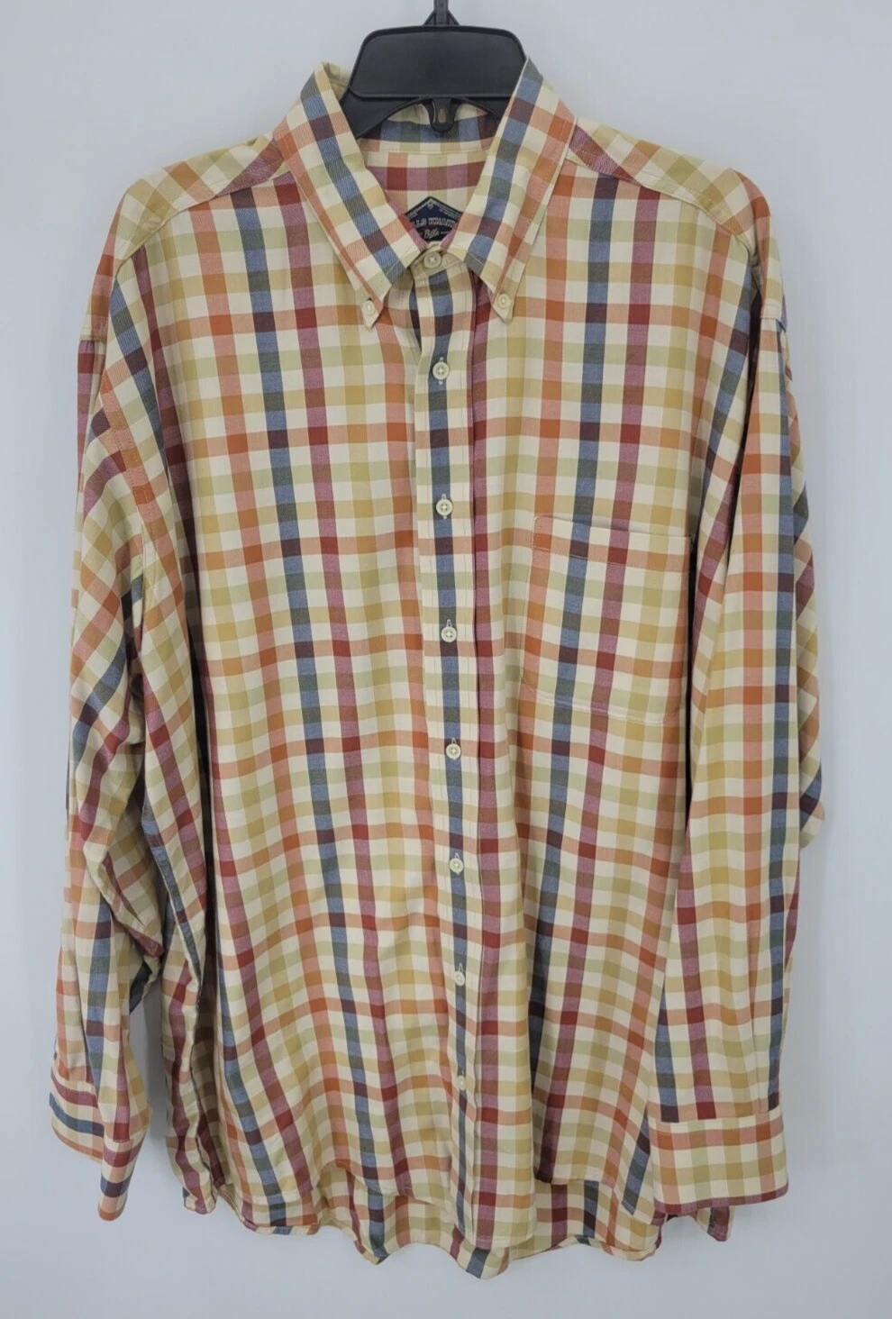 Bills Khakis Shirt Mens XL Earthtone Plaid Long Sleeve Button Down Cotton