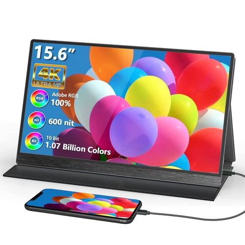 15.6inch 4K UHD Portable Monitor 600 Brightness Support PC/NS/Laptop with Case - Picture 11 of 13