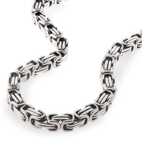 10mm Big Stainless Steel Byzantine Necklace 3 Lengths 44 - Picture 4 of 4