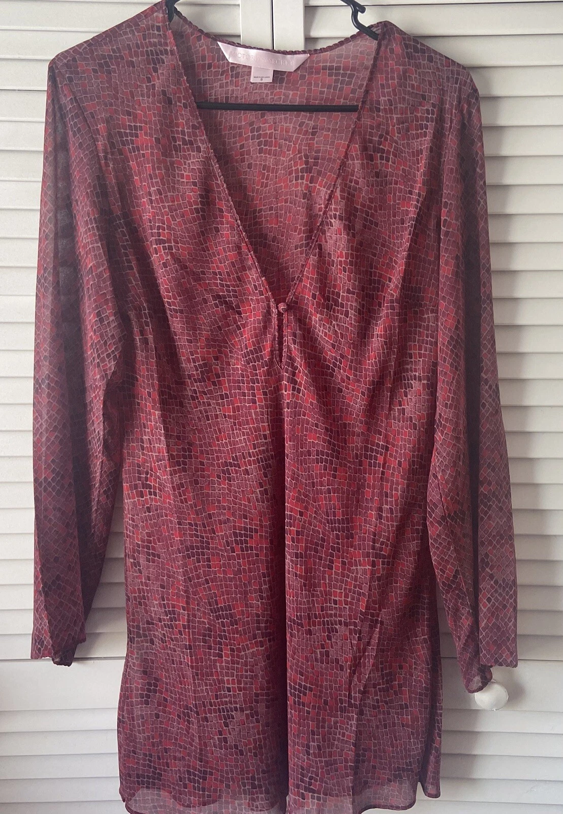 UNDERCOVER Abito copricostume Victoria's Secret Y2K vintage rosso stampa serpente chiffon lingerie SM