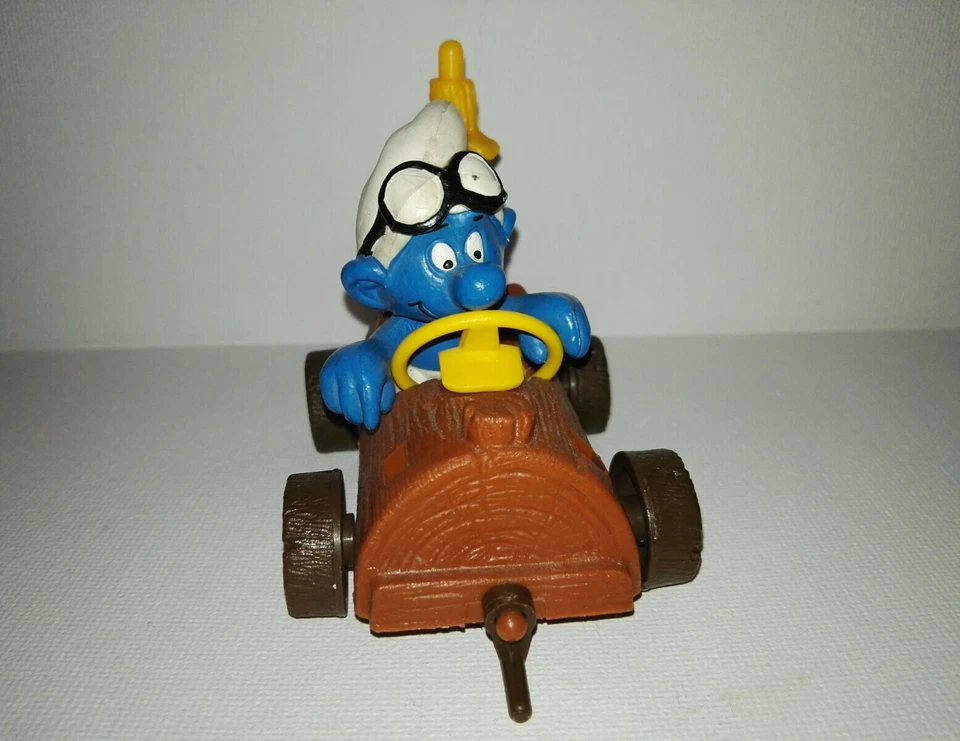 40232 Log Car Smurf/Pitufo en coche PVC , Schleich 1983 - Imagen 2 de 4