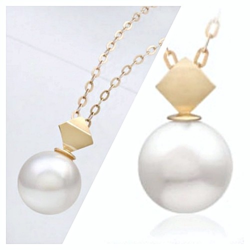 14K Solid Yellow Gold Pendent (Without Chain) Swarovski Pearl 8 mm Monica JNK - Picture 6 of 6