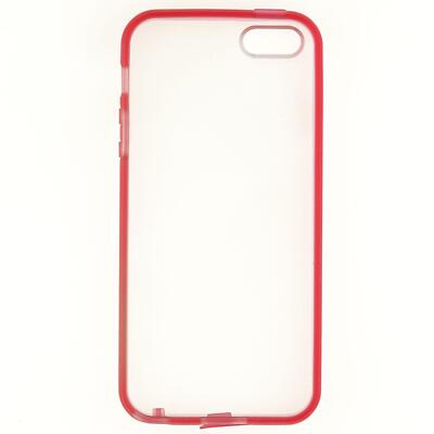 iPhone SE / 5S Cover Silikon Case 2in1 Hülle Handytasche Neon Pink matt