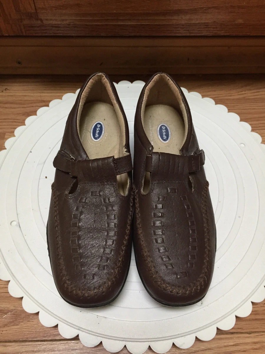 Dr. Scholls Comfort Double Air Pillow Brown Leather Loafers Shoes Size 6.5
