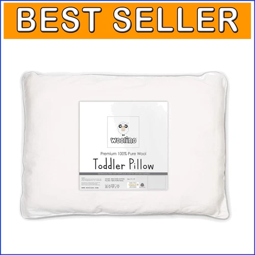 100% Natural Australian Wool Toddler Pillow - Perfect for Travel & Sleep, 14x19