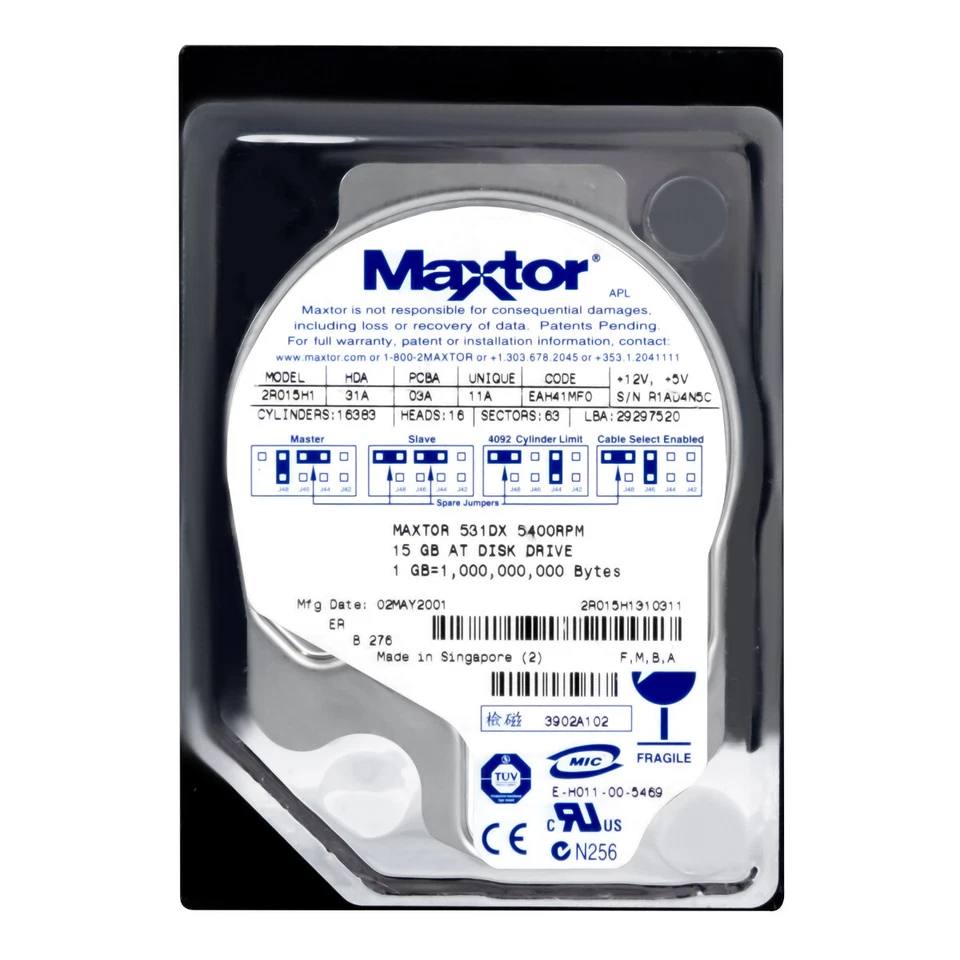 Hard Drive MAXTOR Fireball 531DX 2R015H1 15GB 5.4K 2MB ATA 3.5'' - Image 3 of 3