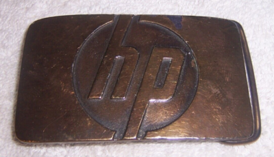 Vintage HP Hewlett Packard Brass Belt Buckle 3 1/4