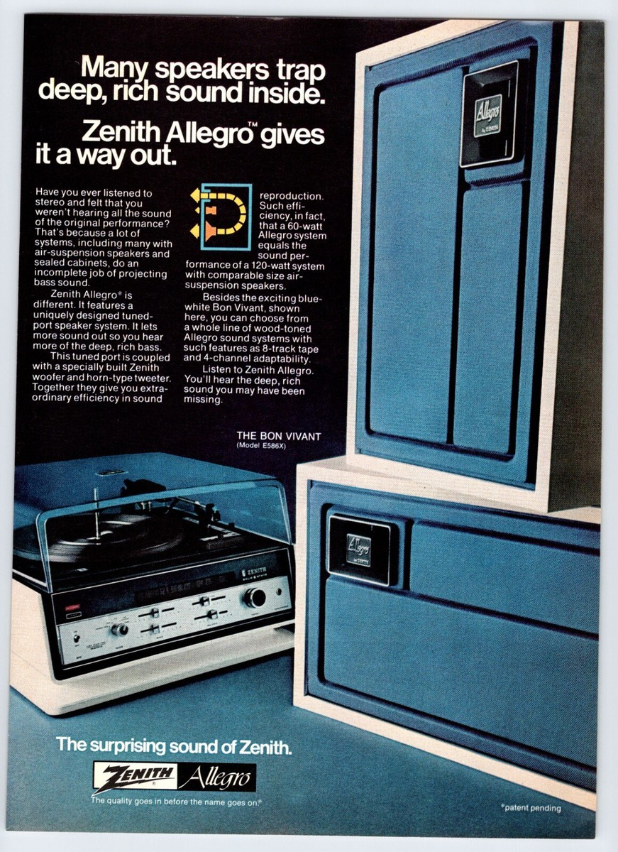 1974 ZENITH ALLEGRO STEREO SYSTEM Vintage 8