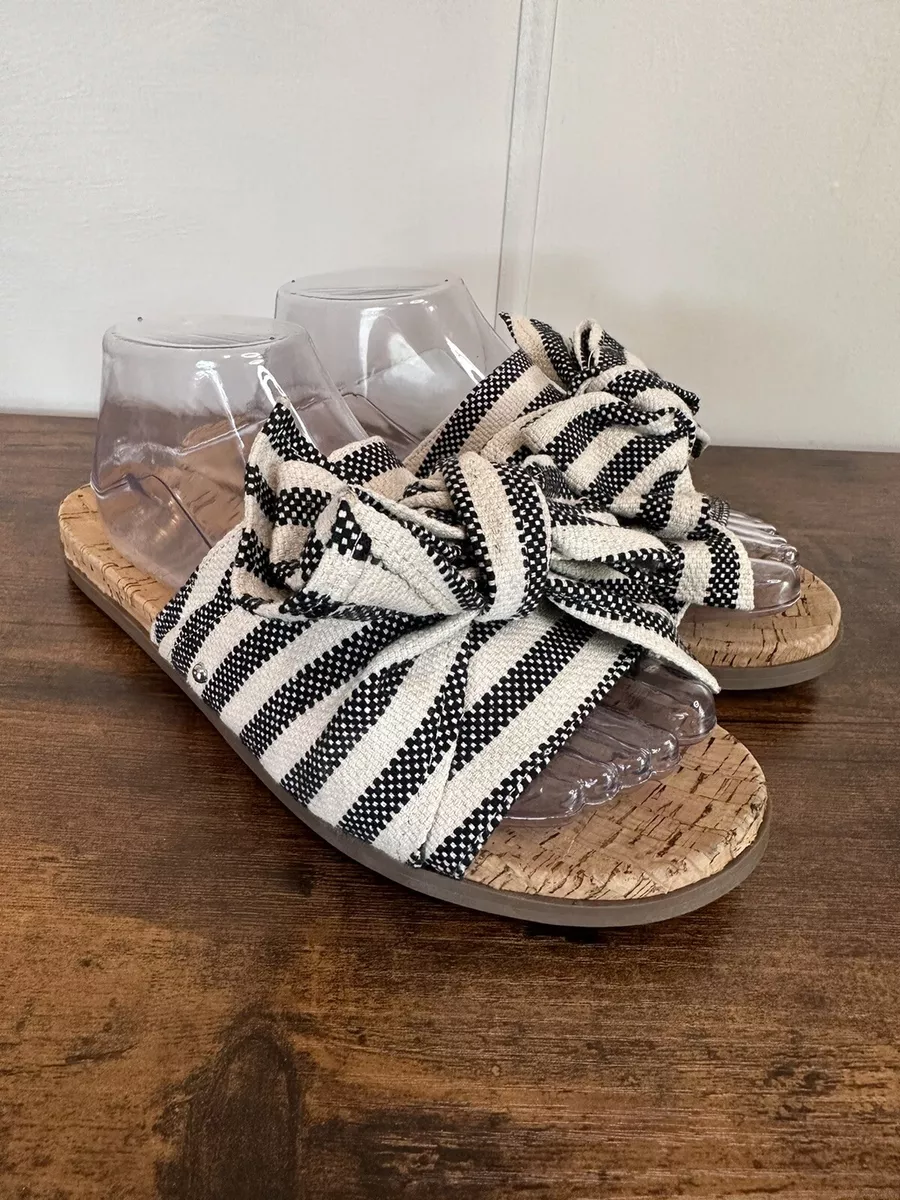 Blue and white striped sandals 2025