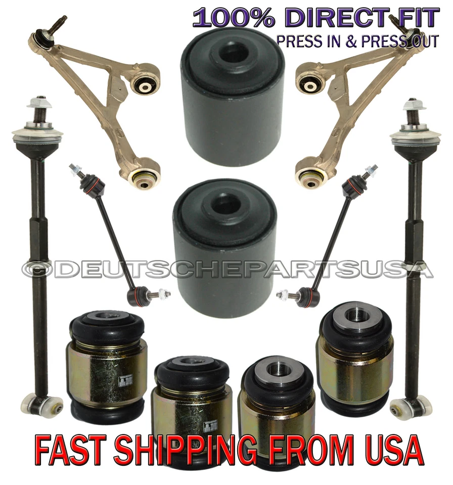 JAGUAR XF TRASERO BRAZO DE CONTROL SUPERIOR + INFERIOR RÓTULA PUNTERA ENLACE TIE ROD SET 12 Foto 3 de 4