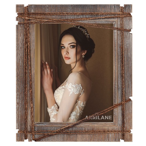 Akrilane Wooden Photo Frame | Rustic Looking Wood Frames Table Top Wall Display - Picture 21 of 27
