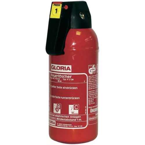 Feuerlöscher Gloria 2 KG ABC Pulver Mit KFZ Halterung