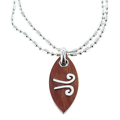 Rochet Roma Polished Wood Wind Symbol Pendant with Chain Included