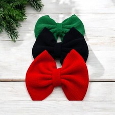 Black, Red Green Hair Bows Girls Hairbows Pigtails Pigtail Clip Hairbow for Girl