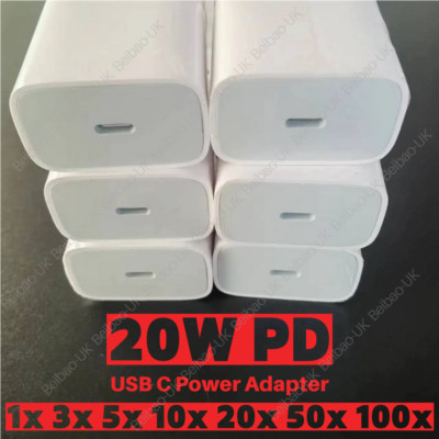 20W PD Fast Charger USB C Power Adapter Block For iPhone 15 14 13 12 11 XR 8 Lot