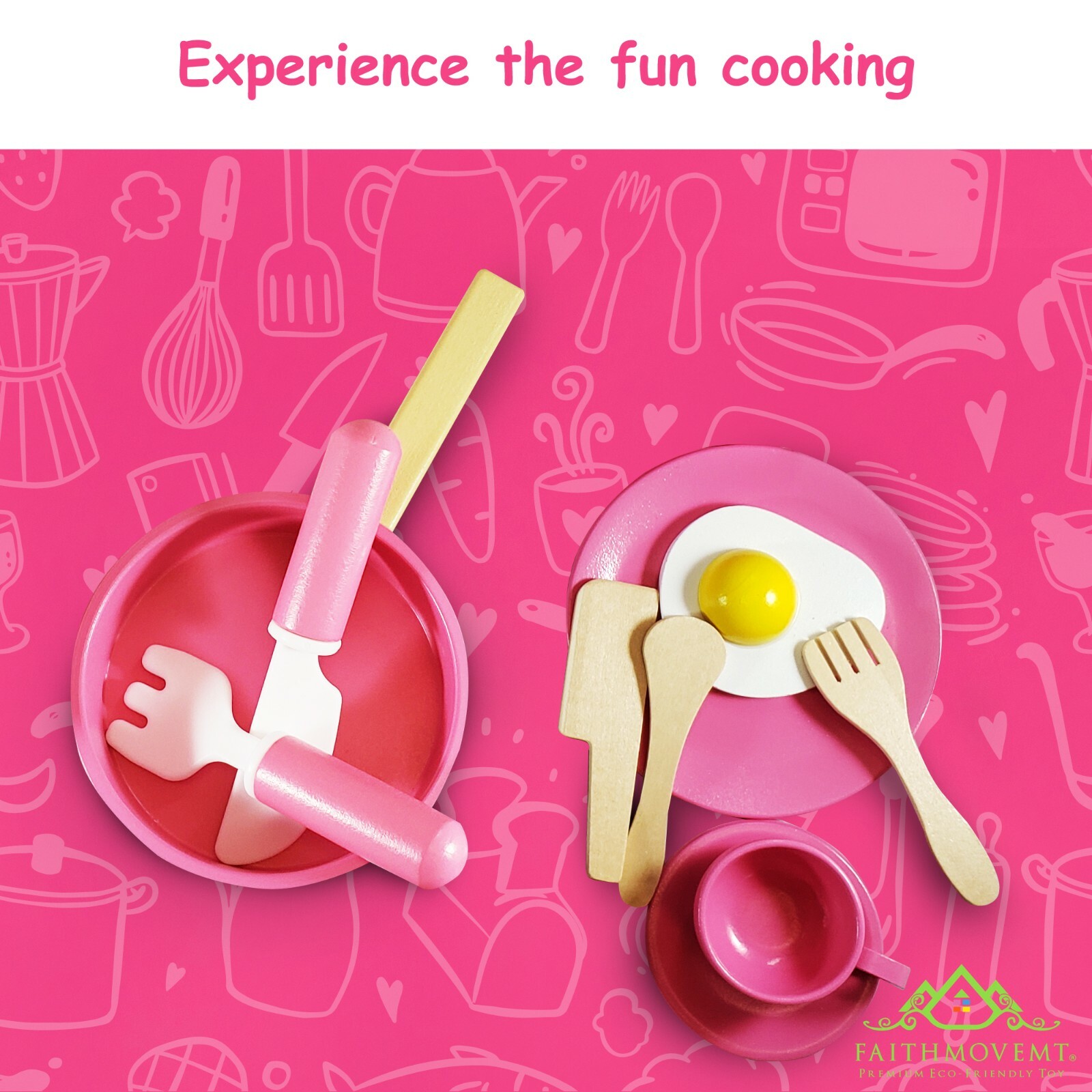 Kitchen & Tea Set, Pink Pretend Play Wooden Clean&Safe Kitchen by FAITHMOVEMT eBay