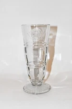 Steak 'n Shake Embossed Milkshake Sundae Glasses 8.5" x 3.5" Clear Ice Cream