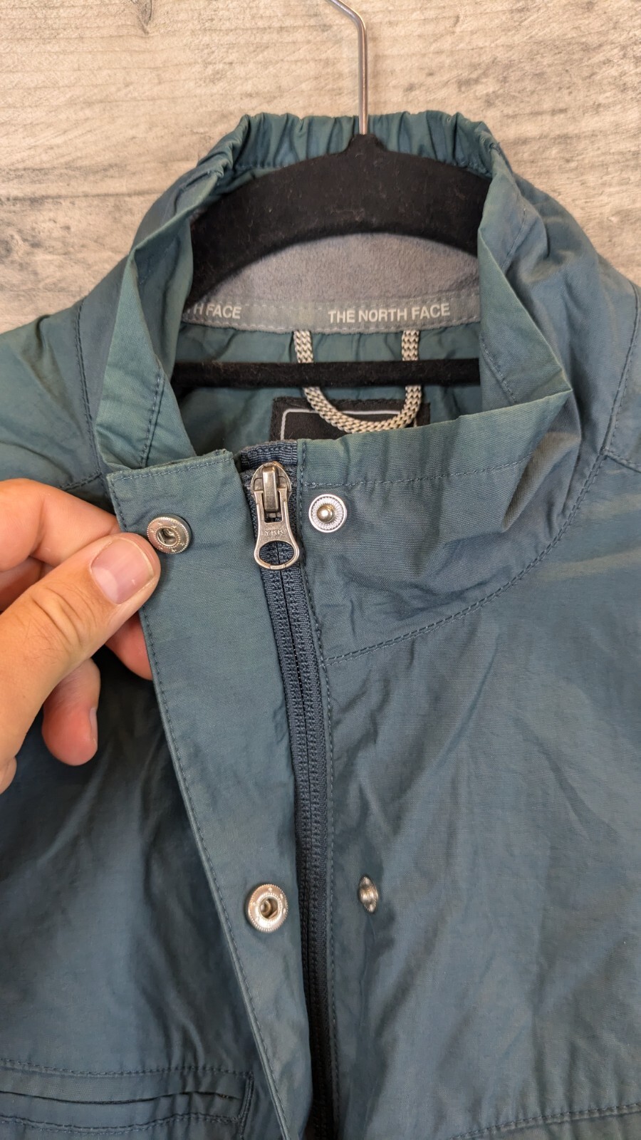 North Face Utility Jacket Womens Medium Petrol Blue Biker Style Zips Slim Fit  thumbnail 10