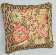 NEW Pillow made w Ralph Lauren Guinevere Floral  Venetian Leopard Fabric 16x16