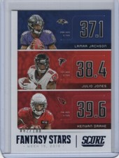 2020 Score Fantasy Stars Showcase Lamar Jackson Julio Jones Kenyan Drake 62/100