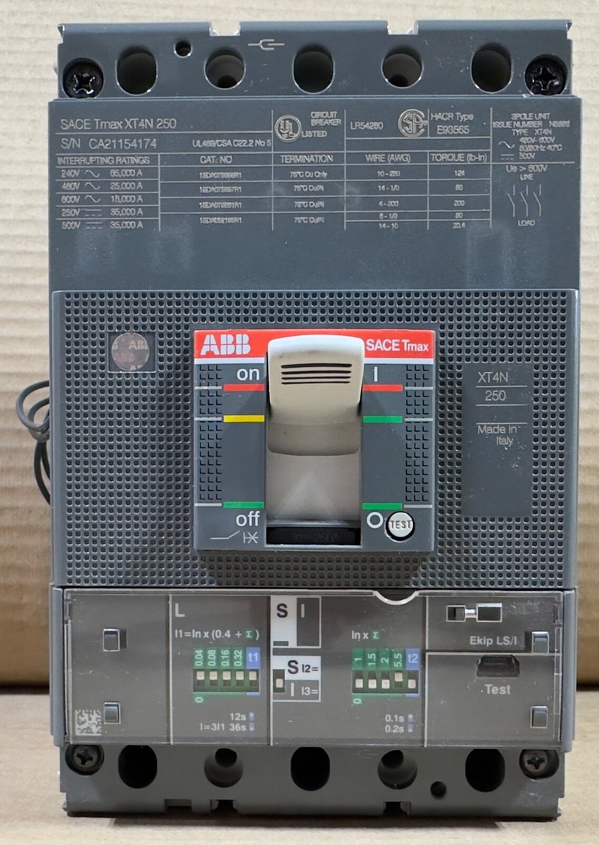 ABB XT4NU3250EJFD00XXX SACE TMAX XT4 N 3 P 250 AMP 600V XT4N250