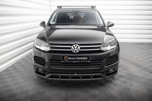 Labio alerón Cup enfoque delantero para Volkswagen Touareg Mk2 negro alto brillo - Imagen 1 de 7