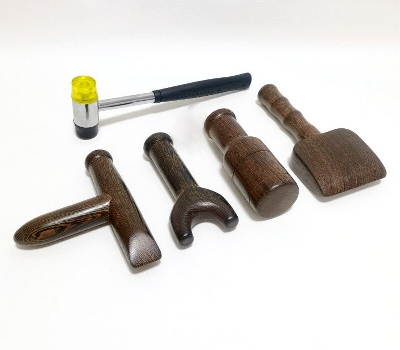 5-Piece TOK SEN Massage Hammer Set for Relaxation and Trigger Point Therapy in Wenge Wood