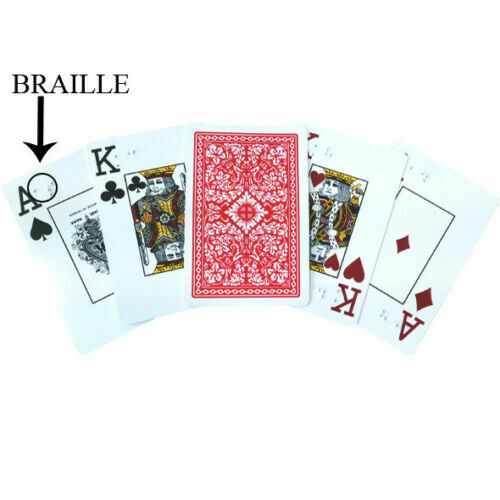 Royal Plastic Braille Jumbo Playing Cards - Poker Cards the Blind - Afbeelding 1 van 2