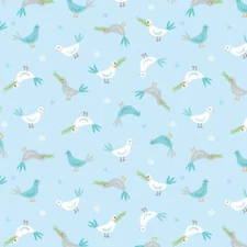 Noah's Journey Doves of Peace Light Blue Cotton Fabric
