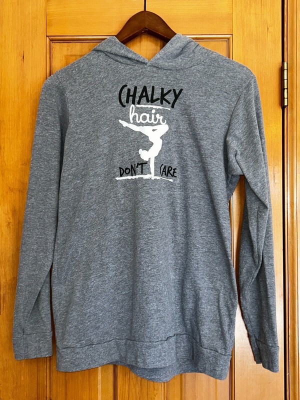 Girls' Size Large Urban Smalls Hooded Long Sleeve Gray Gymnastics Shirt
