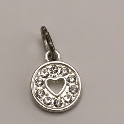DaVinci Inspiration CZ Heart Cutout Dangle Charm DBI120-2   LAST ONE
