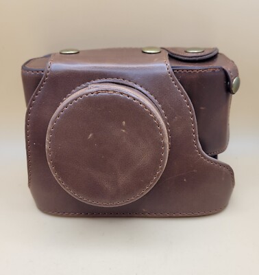 Vintage Look Genuine Leather 2 Piece Camera Case w/Snaps ~ Fits Various Cameras