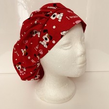 surgical/ medical cap/hat with cord lock bouffant style - Valentines-I Woof You