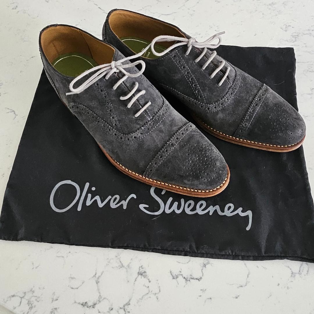 Grey Oliver Sweeney Derby Shoes Men's Oliver Sweeney Grey Suede