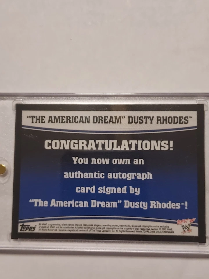Topps Best Of WWE 2012 The American Dream Dusty Rhodes automático Foto 2 de 2