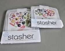 Stasher Platinum Silicone Food Grade Reusable Storage Bags Lrg .5 Gal-Med Sandw