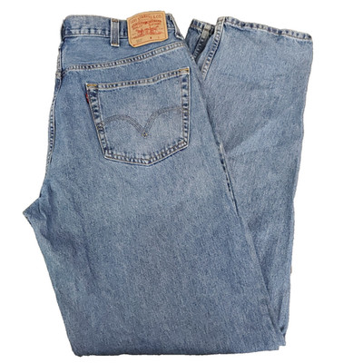 Vintage 2000s Y2K Levis 550 Baggy Wide Leg Taper Jeans Blue Grunge Skater 40x38