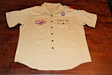 Boy Scouts of America BSA Men's Shirt Tan 2X-Large XXL Glued Patches