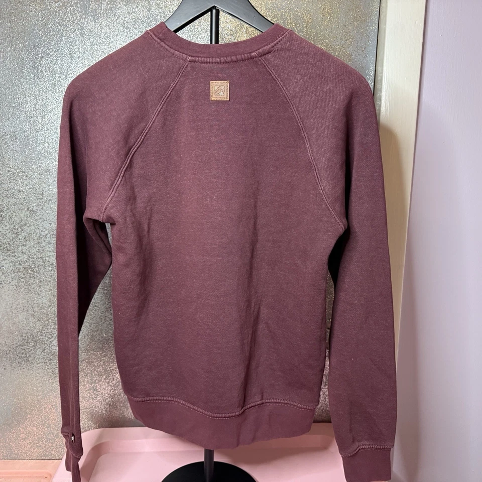 Sudadera vintage Outfitter Trading Co. para mujer XSmall Park City granate alta-baja Foto 4 de 4