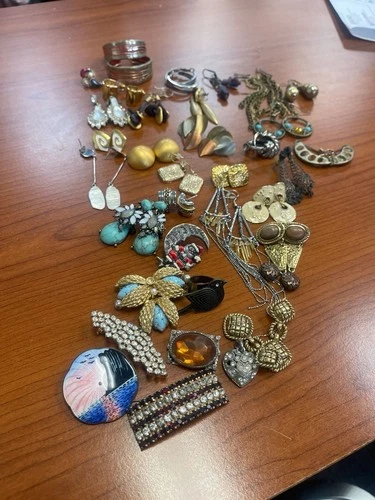 Vintage to Modern Costume Jewelry Lot - Brooches, Earrings, Bangles, and Rings