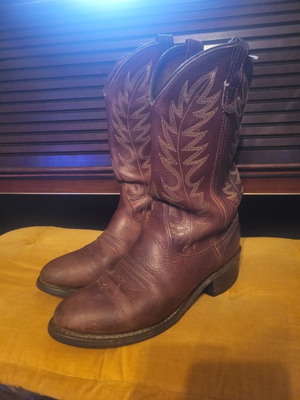 Double-H Work /Western Mens Full Grain Brown Leather Boots. size 8 D