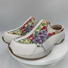 Easy Spirit Traveltime 518 White Floral Women’s 9.5 WW Slip-On Comfort Shoes
