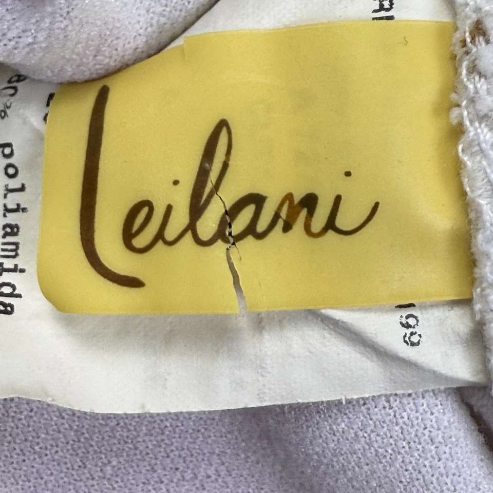 Traje de Baño Leilani 14 Verde Naranja Rosa Tropical Una Pieza Halter Recorte Ajuste Foto 2 de 4