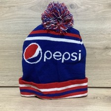 Vintage 80s 90s Cap America Knit Pepsi Beanie Made In USA