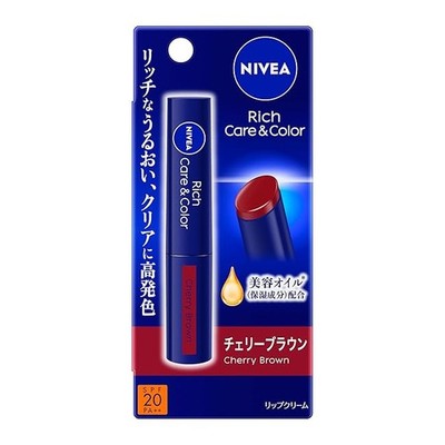 Nivea Rich Care & Color Lip Cherry Brown 2g Japan^