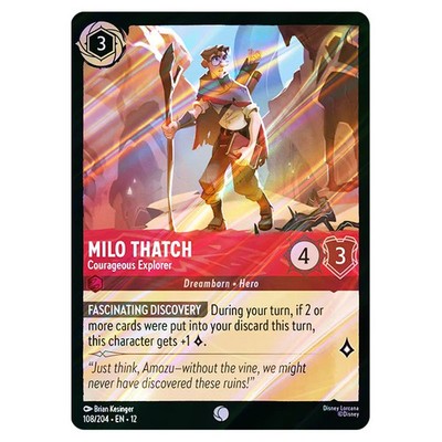 Lorcana Wilds Unknown Milo Thatch Courageous Explorer (Common) 108/204 (Foil)