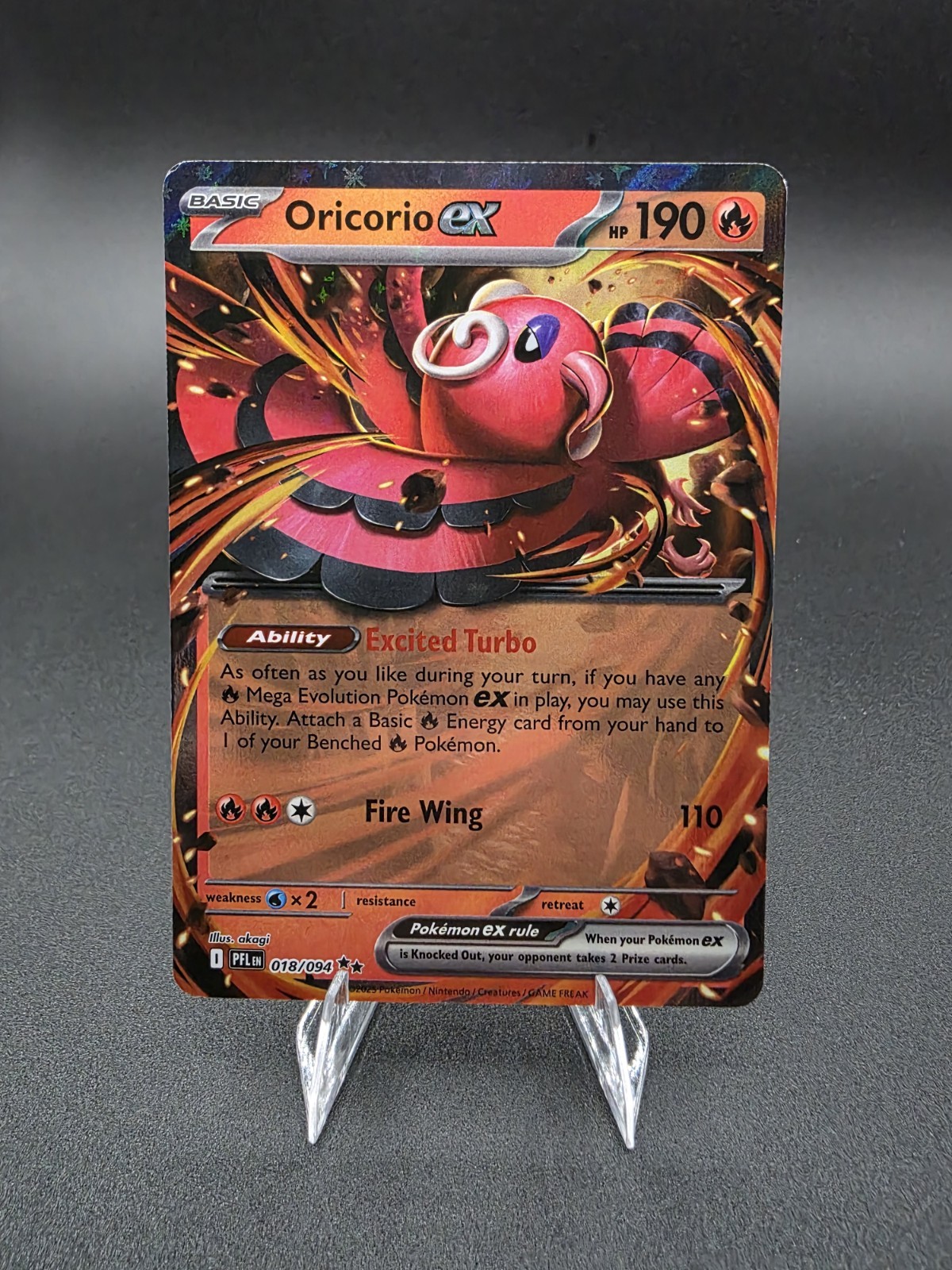 Oricorio ex 018/094 Phantasmal Flames Ultra Rare Holo Pokemon Card