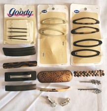 Lot of 20 Assorted Hair Barrettes Hair Clips Bobby Pins Goody Bling Vintage