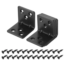 4 Set l Corner Bracket Metal Angle Brackets, Black, 1.58"x1.58"x1.58"